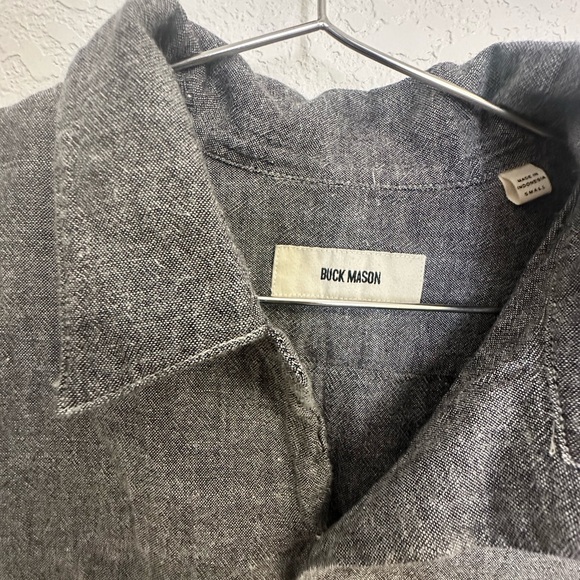 Buck Mason Men's Gray Linen Shirt size S - Picture 2 of 5